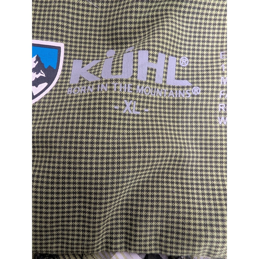 Kuhl Eluxur Men's Pearl Snap Short Sleeve Shirt - size XL - Green Plaid - Picture 13 of 16